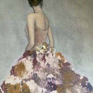 Z Gallerie woman with beautiful multi- colored sparkly dress